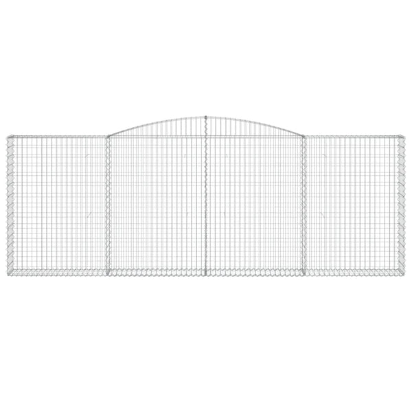 Gabionen mit Hochbogen 4 Stk. 400x30x140/160cm Verzinktes Eisen