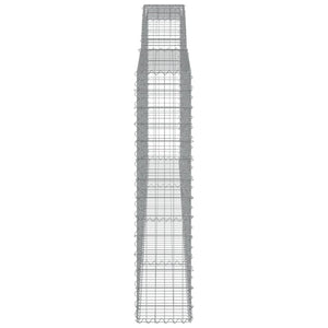 Gabionen mit Hochbogen 4 Stk. 400x30x140/160cm Verzinktes Eisen
