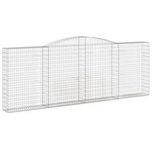 Gabionen mit Hochbogen 6 Stk. 400x30x140/160cm Verzinktes Eisen