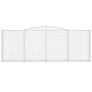 Gabionen mit Hochbogen 6 Stk. 400x30x140/160cm Verzinktes Eisen