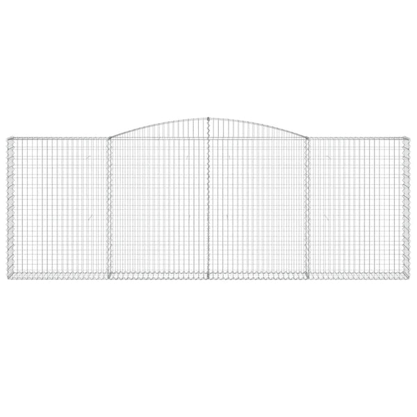 Gabionen mit Hochbogen 6 Stk. 400x30x140/160cm Verzinktes Eisen