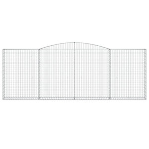 Gabionen mit Hochbogen 9 Stk. 400x30x140/160cm Verzinktes Eisen