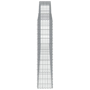 Gabionen mit Hochbogen 9 Stk. 400x30x140/160cm Verzinktes Eisen