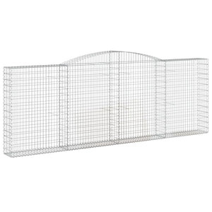 Gabionen mit Hochbogen 10Stk. 400x30x140/160cm Verzinktes Eisen