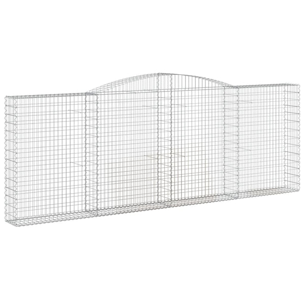 Gabionen mit Hochbogen 10Stk. 400x30x140/160cm Verzinktes Eisen