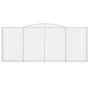 Gabionen mit Hochbogen 2 Stk. 400x30x160/180cm Verzinktes Eisen