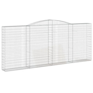 Gabionen mit Hochbogen 3 Stk. 400x30x160/180cm Verzinktes Eisen