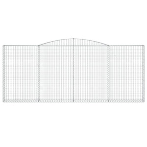 Gabionen mit Hochbogen 6 Stk. 400x30x160/180cm Verzinktes Eisen