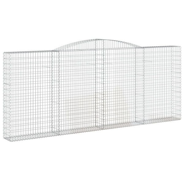 Gabionen mit Hochbogen 7 Stk. 400x30x160/180cm Verzinktes Eisen