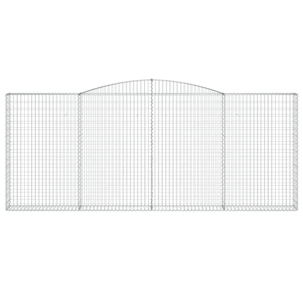 Gabionen mit Hochbogen 7 Stk. 400x30x160/180cm Verzinktes Eisen