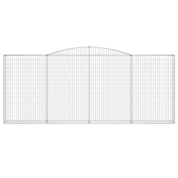 Gabionen mit Hochbogen 8 Stk. 400x30x160/180cm Verzinktes Eisen