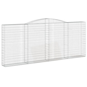 Gabionen mit Hochbogen 9 Stk. 400x30x160/180cm Verzinktes Eisen