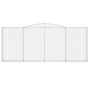 Gabionen mit Hochbogen 9 Stk. 400x30x160/180cm Verzinktes Eisen