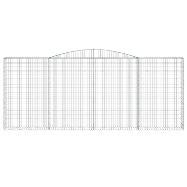 Gabionen mit Hochbogen 9 Stk. 400x30x160/180cm Verzinktes Eisen
