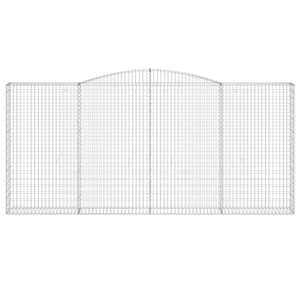 Gabionen mit Hochbogen 2 Stk. 400x30x180/200cm Verzinktes Eisen