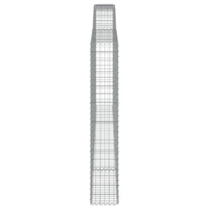 Gabionen mit Hochbogen 4 Stk. 400x30x180/200cm Verzinktes Eisen