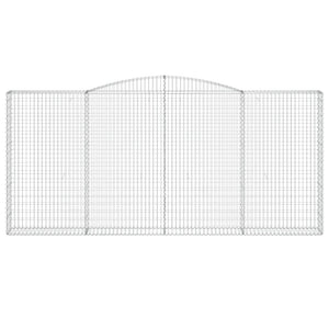 Gabionen mit Hochbogen 6 Stk. 400x30x180/200cm Verzinktes Eisen
