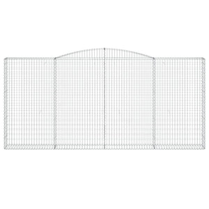 Gabionen mit Hochbogen 7 Stk. 400x30x180/200cm Verzinktes Eisen