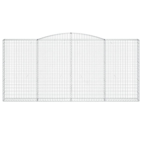 Gabionen mit Hochbogen 7 Stk. 400x30x180/200cm Verzinktes Eisen
