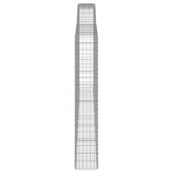 Gabionen mit Hochbogen 7 Stk. 400x30x180/200cm Verzinktes Eisen