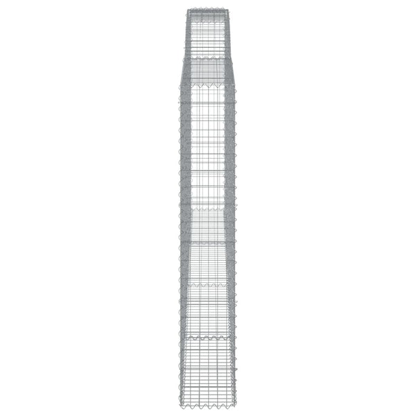 Gabionen mit Hochbogen 10Stk. 400x30x180/200cm Verzinktes Eisen