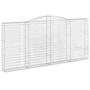 Gabionen mit Hochbogen 25Stk. 400x30x180/200cm Verzinktes Eisen