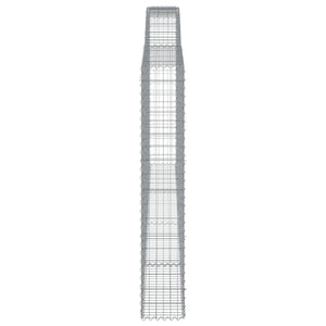 Gabionen mit Hochbogen 25Stk. 400x30x180/200cm Verzinktes Eisen