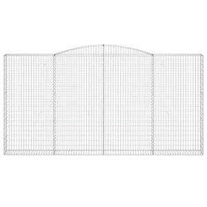 Gabionen mit Hochbogen 2 Stk. 400x30x200/220cm Verzinktes Eisen