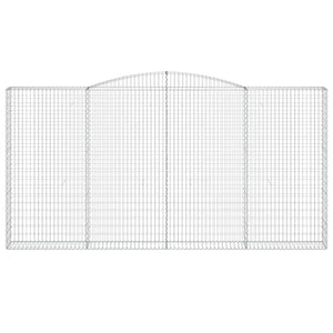 Gabionen mit Hochbogen 3 Stk. 400x30x200/220cm Verzinktes Eisen