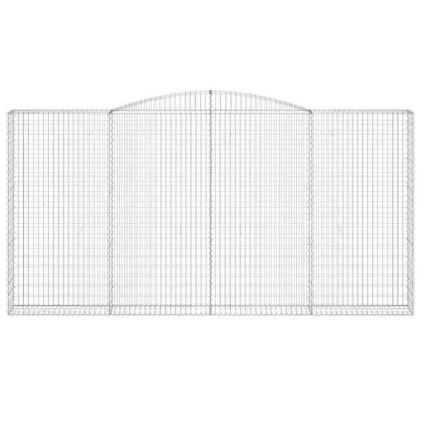 Gabionen mit Hochbogen 3 Stk. 400x30x200/220cm Verzinktes Eisen