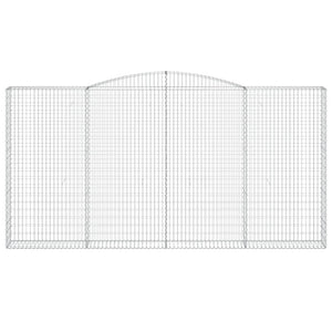 Gabionen mit Hochbogen 4 Stk. 400x30x200/220cm Verzinktes Eisen