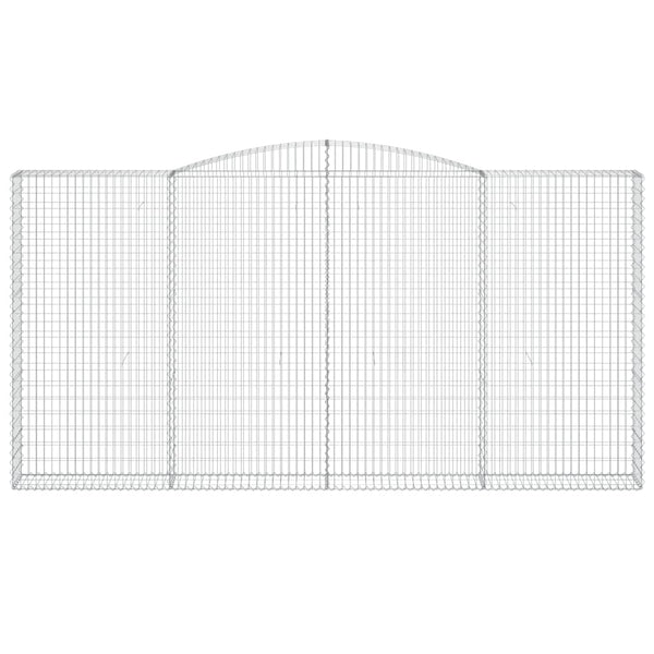 Gabionen mit Hochbogen 4 Stk. 400x30x200/220cm Verzinktes Eisen