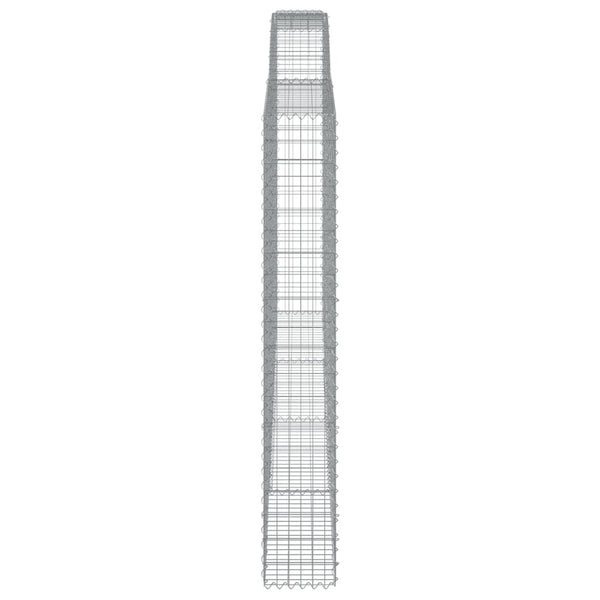 Gabionen mit Hochbogen 4 Stk. 400x30x200/220cm Verzinktes Eisen
