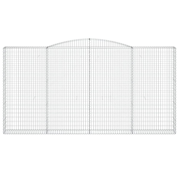 Gabionen mit Hochbogen 6 Stk. 400x30x200/220cm Verzinktes Eisen