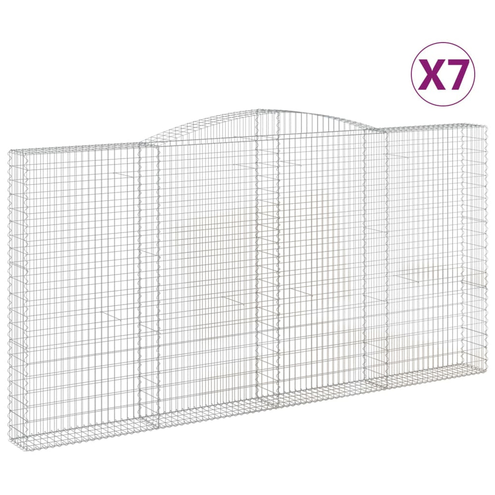 vidaXL Gabions avec arche 7 pcs. 400x30x200/220cm Fer galvanisé