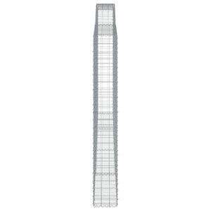 Gabionen mit Hochbogen 2 Stk. 400x30x220/240cm Verzinktes Eisen