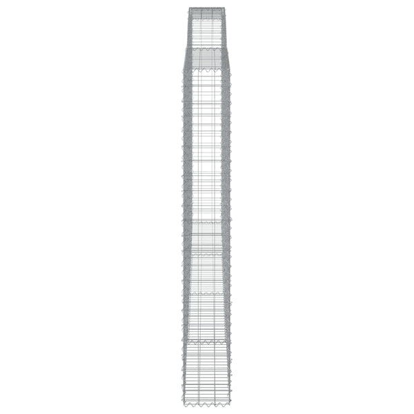 Gabionen mit Hochbogen 2 Stk. 400x30x220/240cm Verzinktes Eisen