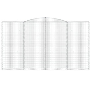 Gabionen mit Hochbogen 3 Stk. 400x30x220/240cm Verzinktes Eisen