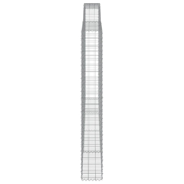 Gabionen mit Hochbogen 4 Stk. 400x30x220/240cm Verzinktes Eisen