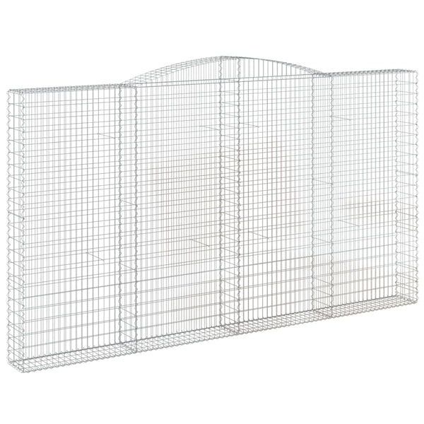 Gabionen mit Hochbogen 5 Stk. 400x30x220/240cm Verzinktes Eisen