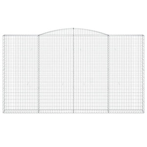 Gabionen mit Hochbogen 7 Stk. 400x30x220/240cm Verzinktes Eisen