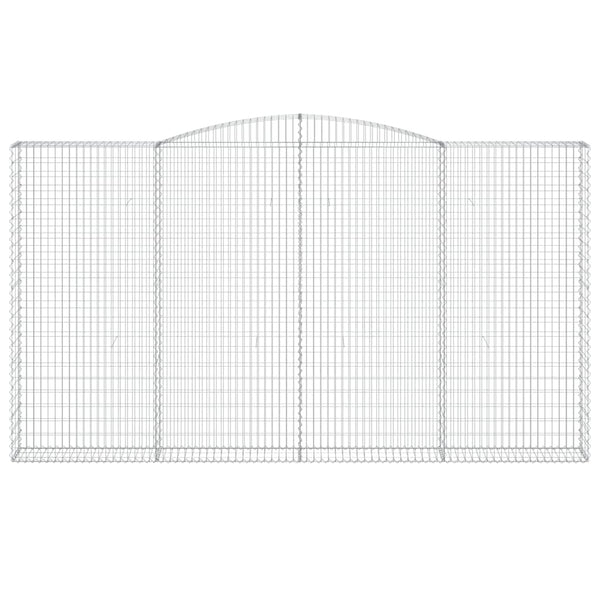 Gabionen mit Hochbogen 7 Stk. 400x30x220/240cm Verzinktes Eisen