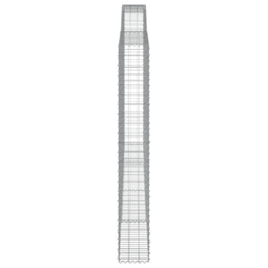 Gabionen mit Hochbogen 7 Stk. 400x30x220/240cm Verzinktes Eisen