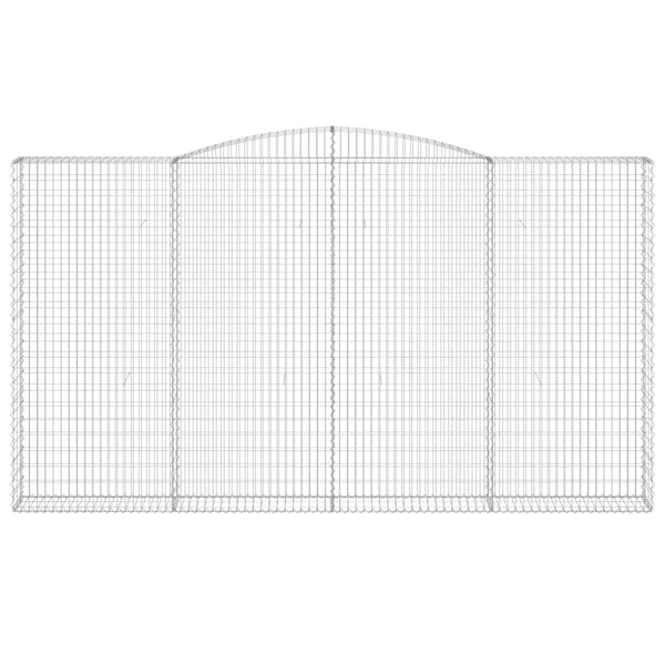 Gabionen mit Hochbogen 8 Stk. 400x30x220/240cm Verzinktes Eisen
