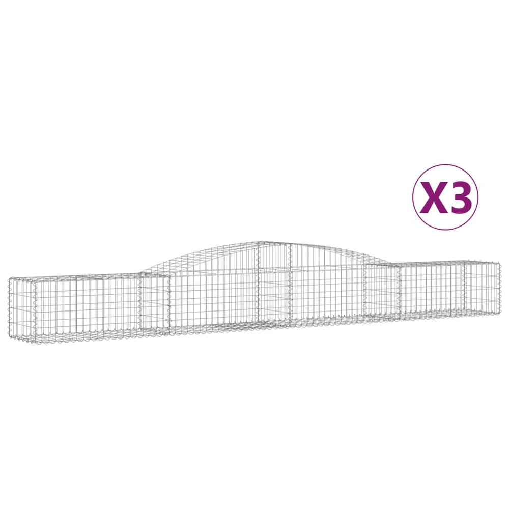 vidaXL Gabions avec arche 3 pcs 400x50x40/60 cm Fer galvanisé