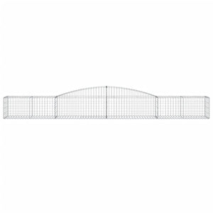 Gabionen mit Hochbogen 3 Stk. 400x50x40/60cm Verzinktes Eisen