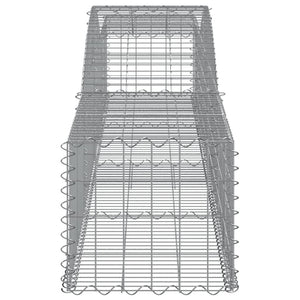 Gabionen mit Hochbogen 3 Stk. 400x50x40/60cm Verzinktes Eisen
