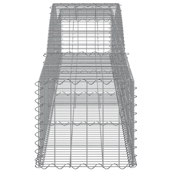 Gabionen mit Hochbogen 3 Stk. 400x50x40/60cm Verzinktes Eisen