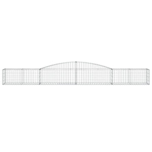 Gabionen mit Hochbogen 6 Stk. 400x50x40/60cm Verzinktes Eisen