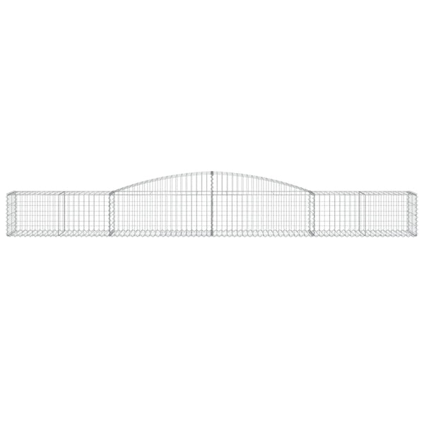 Gabionen mit Hochbogen 6 Stk. 400x50x40/60cm Verzinktes Eisen